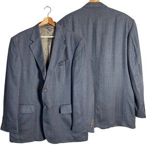 Oscar de la Renta Silk Wool Plaid Sport Coat Dinner Jacket Blazer Men's 44R Gray